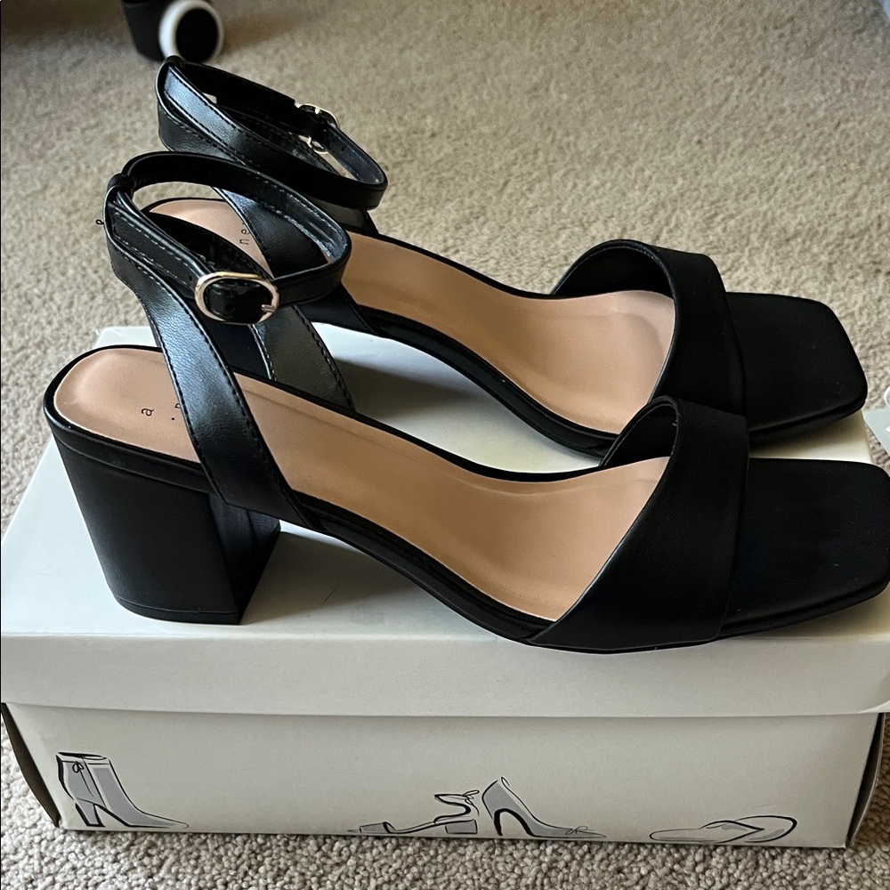 A New Day Black Heeled Sandals - Picture 3 of 5